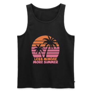 Retro Sonnenuntergang mit Palmen und Spruch - Männer Premium Bio Tank Top - Schwarz - Vorne - Michal (187cm)