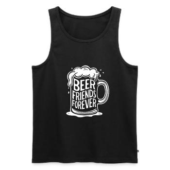 Bier Bierkrug Spruch Beer Friends Forever - Männer Premium Bio Tank Top - Schwarz - Vorne - Michal (187cm)