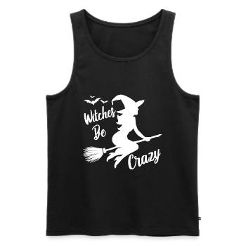 Hexe Hexenbroomen Spruch Witches Be Crazy - Men's Premium Organic Tank Top - black - Front - AI Model Male 178 light (178cm)