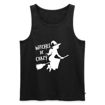 Halloween Witch Broom Witches Be Crazy - Men's Premium Organic Tank Top - black - Front - AI Model Male 178 light (178cm)