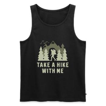 Wandern Wanderer Take A Hike With Me - Men's Premium Organic Tank Top - black - Front - Michal (187cm)