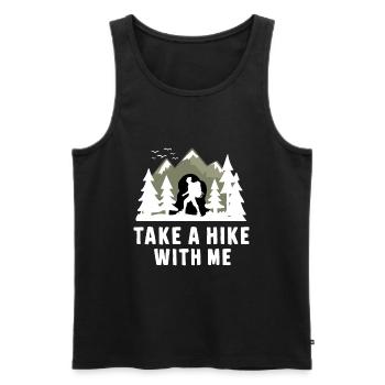 Wandern Wanderer Take A Hike With Me - Men's Premium Organic Tank Top - black - Front - Michal (187cm)