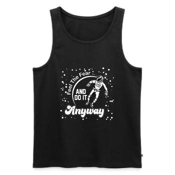 Motivational Astronaut Saying Design - Men's Premium Organic Tank Top - black - Front - AI Model Male 178 light (178cm)