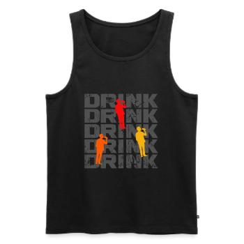 Drink Party Vatertag Urlaub Feiern - Männer Premium Bio Tank Top - Schwarz - Vorne - AI Model Male 178 light (178cm)