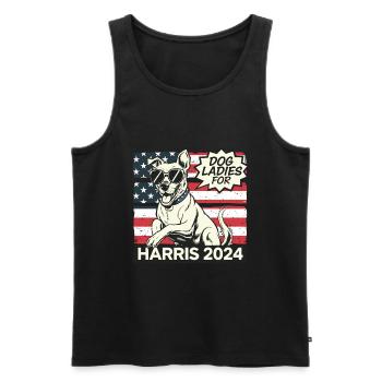 Chien Dames Pour Kamala Harris 2024 États-Unis Amérique - Débardeur bio Premium Homme - noir - Devant - Michal (187cm)