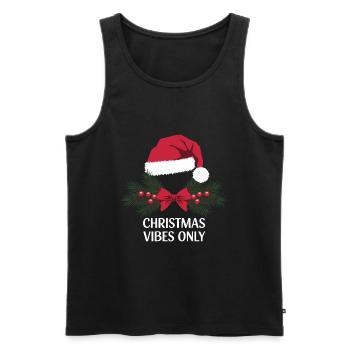 Ambiance de Noël Seulement Père Noël - Débardeur bio Premium Homme - noir - Devant - AI Model Male 178 light (178cm)