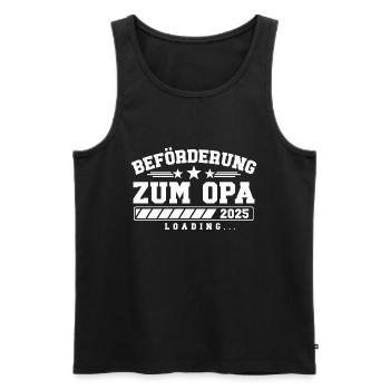 Beförderung zum Opa 2025 loading - Männer Premium Bio Tank Top - Schwarz - Vorne - Michal (187cm)