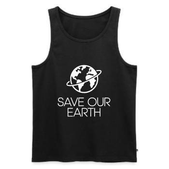 Militant écologiste Save our Earth Earth - Débardeur bio Premium Homme - noir - Devant - AI Model Male 178 light (178cm)