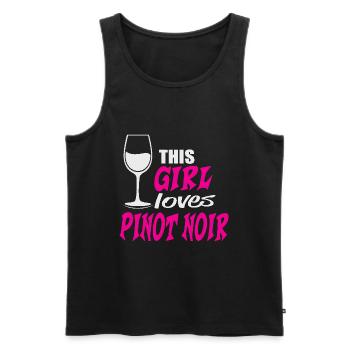 This Girl loves Pinot Noir Rotwein Spruch - Männer Premium Bio Tank Top - Schwarz - Vorne - Michal (187cm)