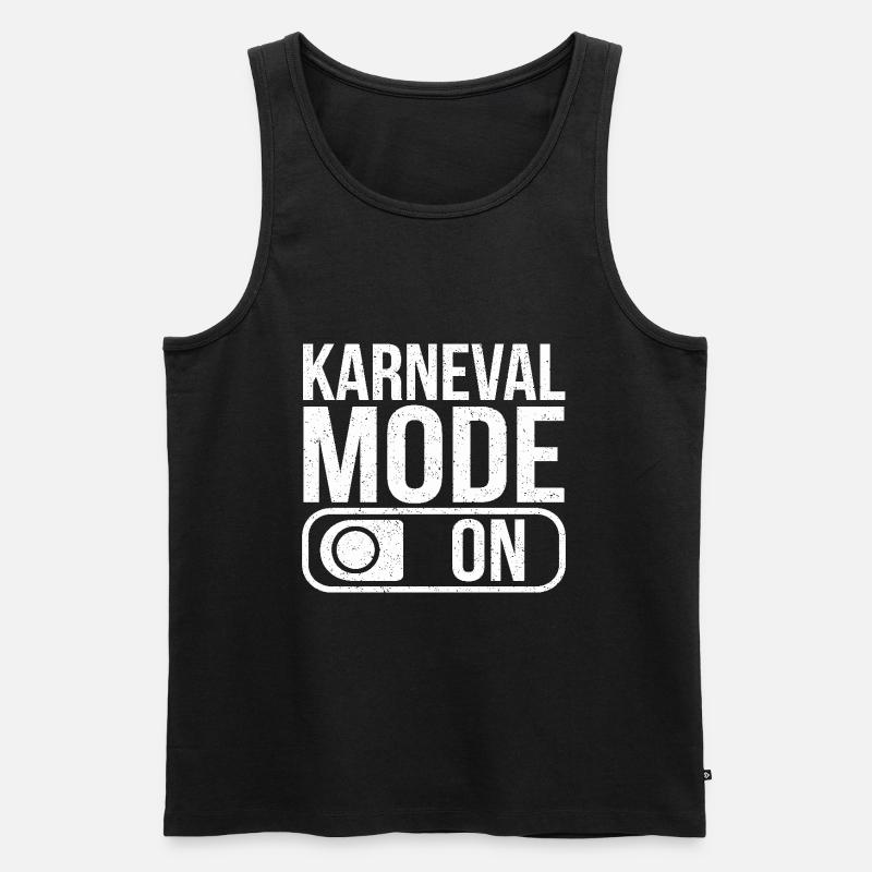 Karneval Mode On Fasching Fasnet - Männer Premium Bio Tank Top - Schwarz