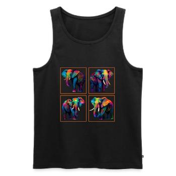 Colorful Elephant Elephant Animal Lovers - Men's Premium Organic Tank Top - black - Front - Michal (187cm)