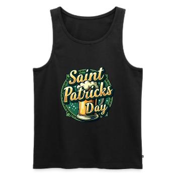 Saint Patrick's Day Beer - Men's Premium Organic Tank Top - black - Front - AI Model Male 178 light (178cm)