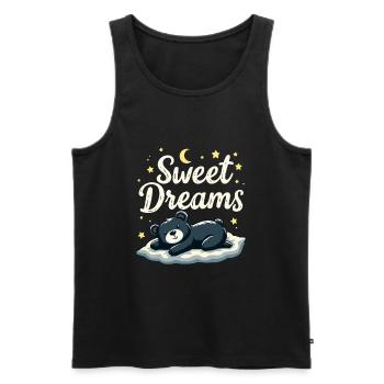 Teddy Bear Sweet Dreams Chemise de nuit officielle - Débardeur bio Premium Homme - noir - Devant - AI Model Male 178 light (178cm)