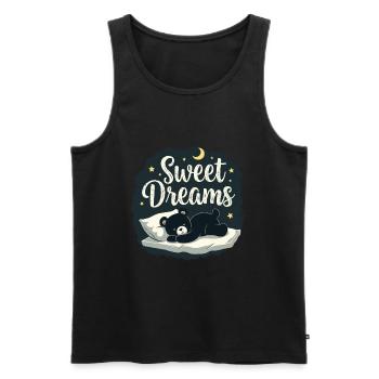 Teddy Bear Sweet Dreams Chemise de nuit officielle - Débardeur bio Premium Homme - noir - Devant - AI Model Male 178 light (178cm)