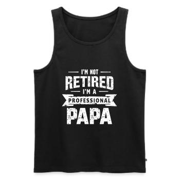 Professional Dad No Retirement Pension Pensioner - Men's Premium Organic Tank Top - black - Front - AI Model Male 178 light (178cm)