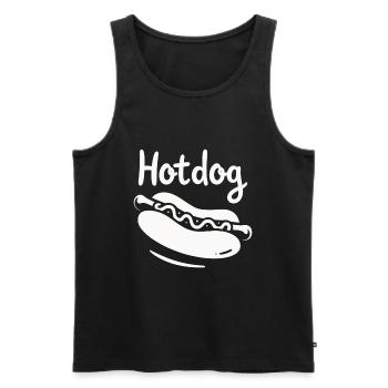 Hotdog Liebe in Schwarz-Weiß Look - Männer Premium Bio Tank Top - Schwarz - Vorne - AI Model Male 178 light (178cm)