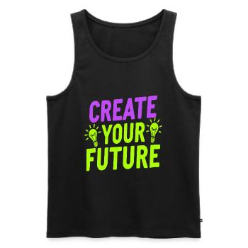 Create Your Future Glühbirne - Männer Premium Bio Tank Top - Schwarz - Vorne - AI Model Male 178 light (178cm)