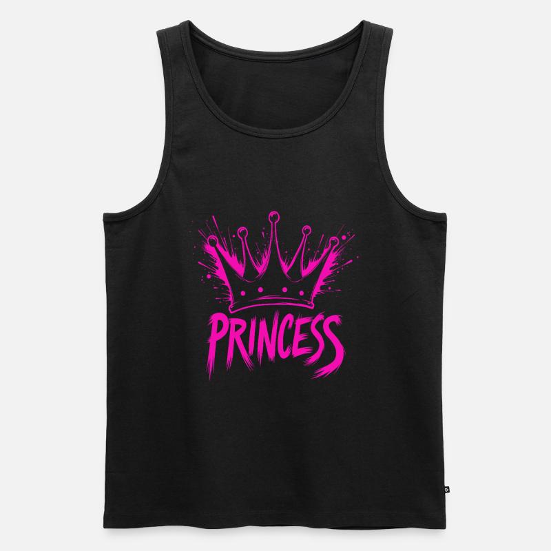 Prinzessin Krone Splash - Männer Premium Bio Tank Top - Schwarz