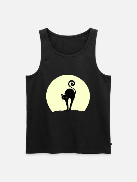 black cat at full moon - Men's Premium Organic Tank Top - black