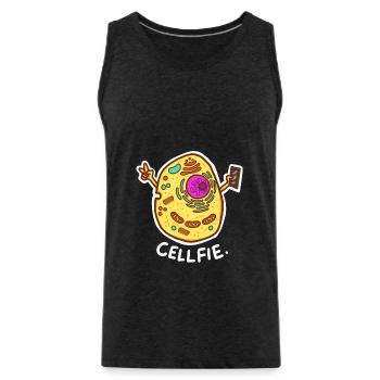 Cell-Fie Funny Science Biology - Débardeur bio Premium Homme - charbon - Devant - Alexander (188cm)