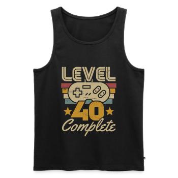 40e anniversaire niveau 40 Complete 40 ans cadeau - Débardeur bio Premium Homme - noir - Devant - Michal (187cm)