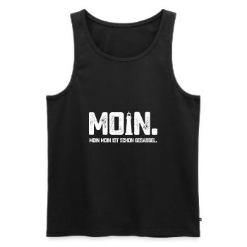 Moin - Hamburg Kiel Bremen Gesabbel Spruch Nordsee - Männer Premium Bio Tank Top - Schwarz - Vorne - Michal (187cm)