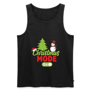 Funny xmas family Christmas mode on Christmas Tree - Men's Premium Organic Tank Top - black - Front - AI Model Male 178 light (178cm)