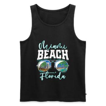 Miami Beach Florida - Männer Premium Bio Tank Top - Schwarz - Vorne - Michal (187cm)
