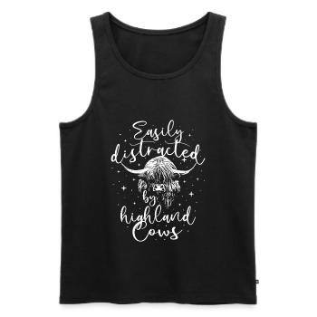 Highland Cow Geschenk - Männer Premium Bio Tank Top - Schwarz - Vorne - Michal (187cm)
