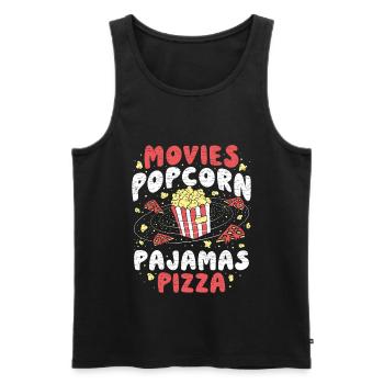 Movies Popcorn Geschenk - Männer Premium Bio Tank Top - Schwarz - Vorne - Michal (187cm)