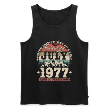 Juli 1977 Jahrgang Vintage Geburtstag Geschenk - Männer Premium Bio Tank Top - Schwarz - Vorne - Michal (187cm)