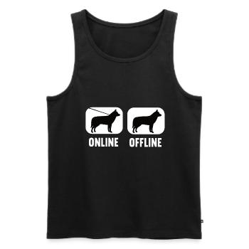Online Offline Husky Husky Owner Husky Owner Husky Owner - Men's Premium Organic Tank Top - black - Front - AI Model Male 178 light (178cm)