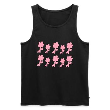 blumen muster pflanzen blume symbol rosa - Männer Premium Bio Tank Top - Schwarz - Vorne - AI Model Male 178 light (178cm)