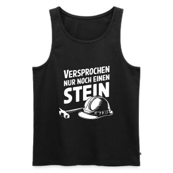 Nur noch einen Stein. Geologenhelm, Geologenhammer - Männer Premium Bio Tank Top - Schwarz - Vorne - Michal (187cm)