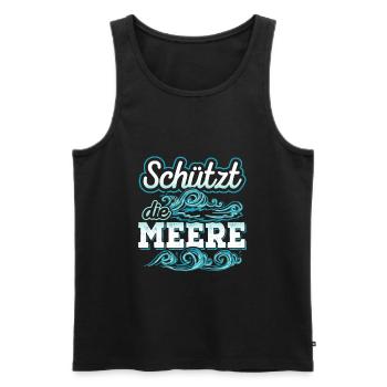 Schützt die Meere - Männer Premium Bio Tank Top - Schwarz - Vorne - Michal (187cm)