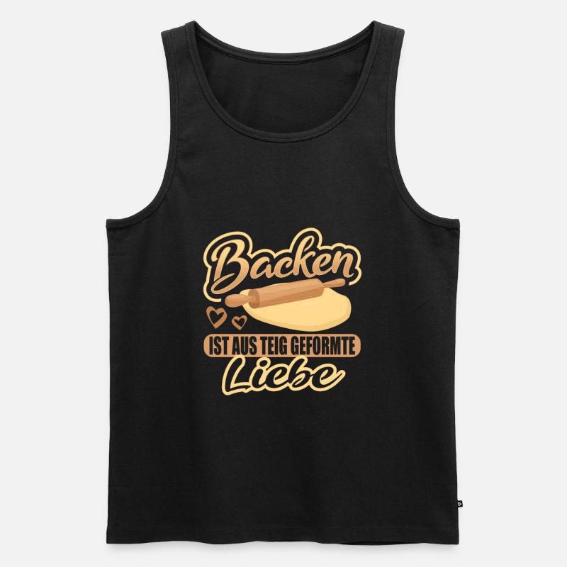 Backen, Bäcker, Bäckerin - Männer Premium Bio Tank Top - Schwarz
