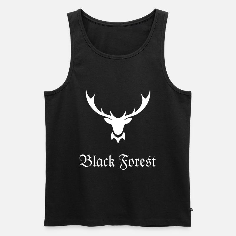 Black Forest Schwarzwald Hirsch Hirschgeweih - Männer Premium Bio Tank Top - Schwarz