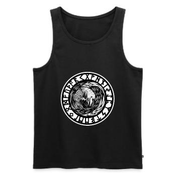 Vikinger Raben Runen Raben Odin - Männer Premium Bio Tank Top - Schwarz - Vorne - AI Model Male 178 light (178cm)