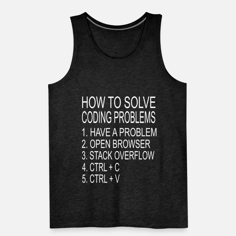 Programmer coder solving computer science problems Men's Premium Organic Tank Top