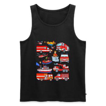 Cars firefighters firefighter vehicles - Men's Premium Organic Tank Top - black - Front - AI Model Male 178 light (178cm)