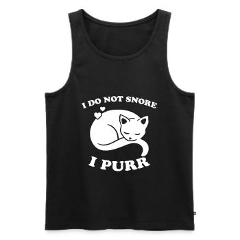 Purring Snoring Funny Saying Cat Gift - Men's Premium Organic Tank Top - black - Front - Michal (187cm)