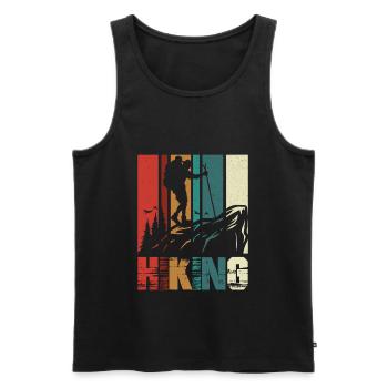 Vintage Hiking - Men's Premium Organic Tank Top - black - Front - AI Model Male 178 light (178cm)
