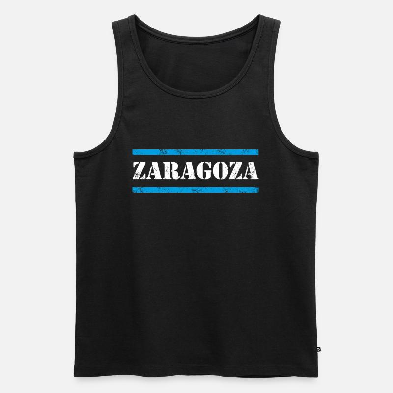 Saragossa - Männer Premium Bio Tank Top - Schwarz