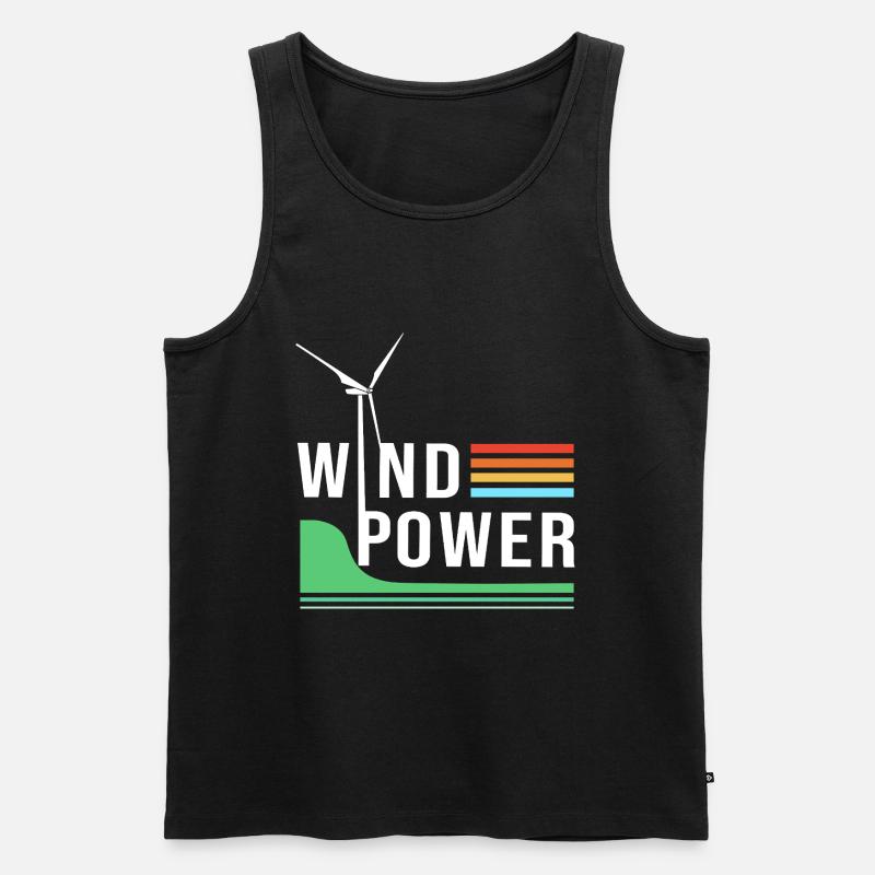 Windrad Windenergie Windkraft - Männer Premium Bio Tank Top - Schwarz