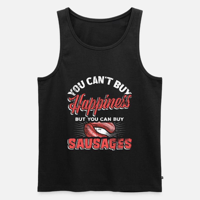 Würstchen Fleischer Wurst - Männer Premium Bio Tank Top - Schwarz