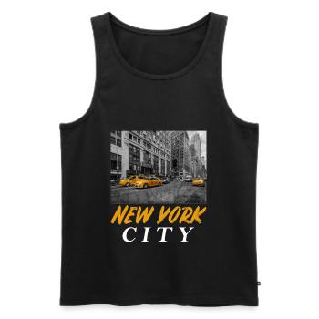 New York - Männer Premium Bio Tank Top - Schwarz - Vorne - Michal (187cm)