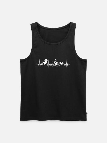 Dackel Herzschlag - Männer Premium Bio Tank Top - Schwarz