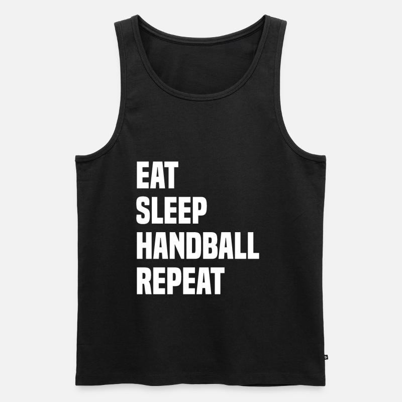 Eat Sleep Handball Repeat - Männer Premium Bio Tank Top - Schwarz