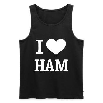Schinken - Männer Premium Bio Tank Top - Schwarz - Vorne - Michal (187cm)