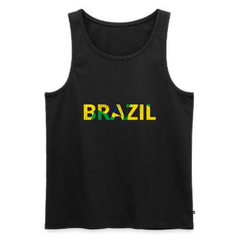 Brésil, Brésil, Brésiliens, drapeau, drapeaux - Débardeur bio Premium Homme - noir - Devant - AI Model Male 178 light (178cm)